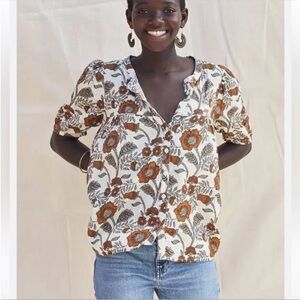 Faherty soft floral tee EUC